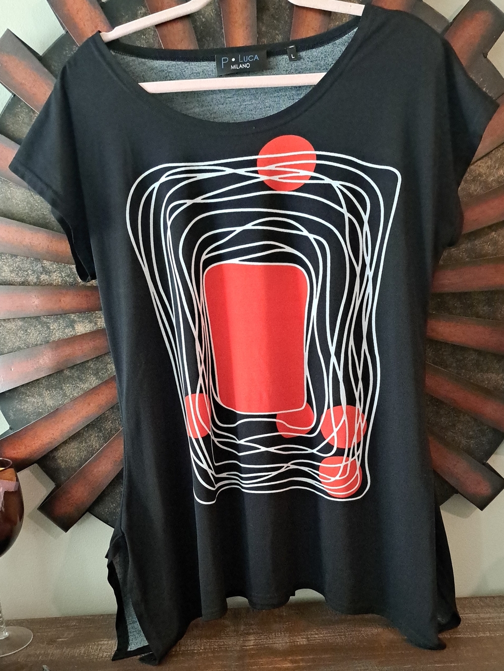 P. Luca Milano Black & Red Graphic Women’s Tee